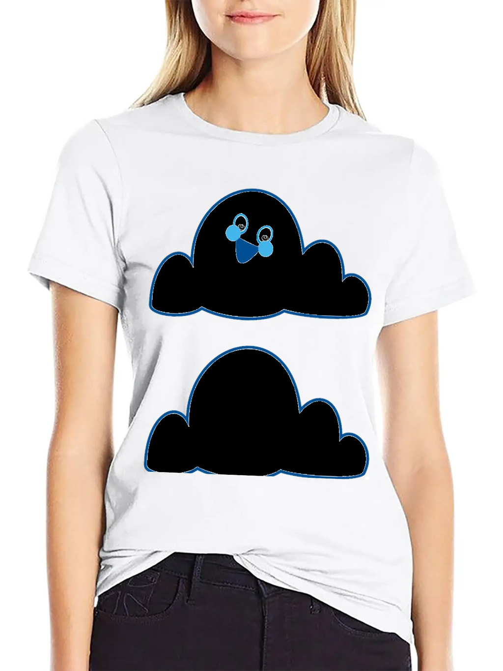 Anthropomorphic Cloud Breathable Graphic T-Shirt – Perfect For Casual Days