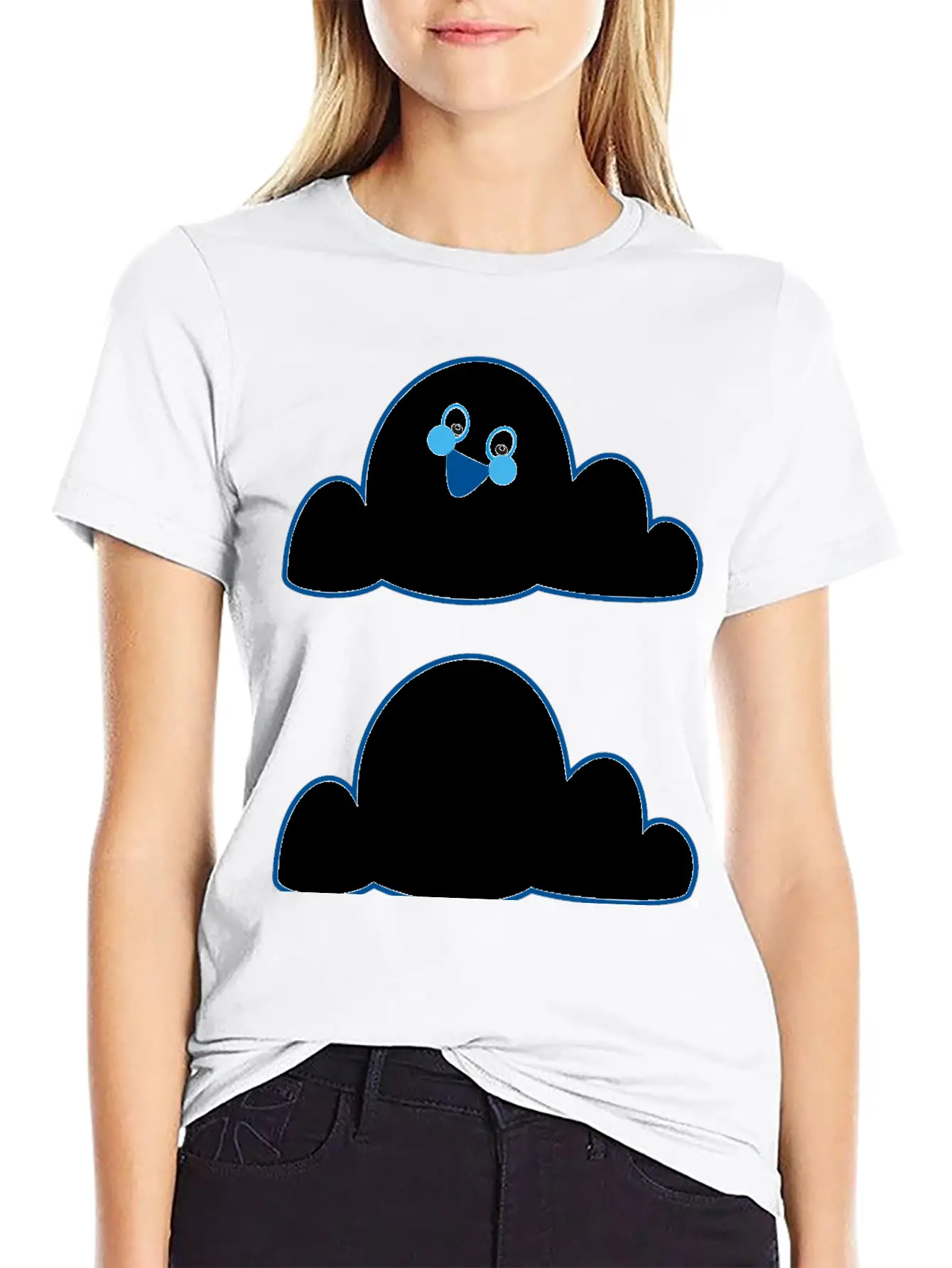 Anthropomorphic Cloud Breathable Graphic T-Shirt – Perfect For Casual Days
