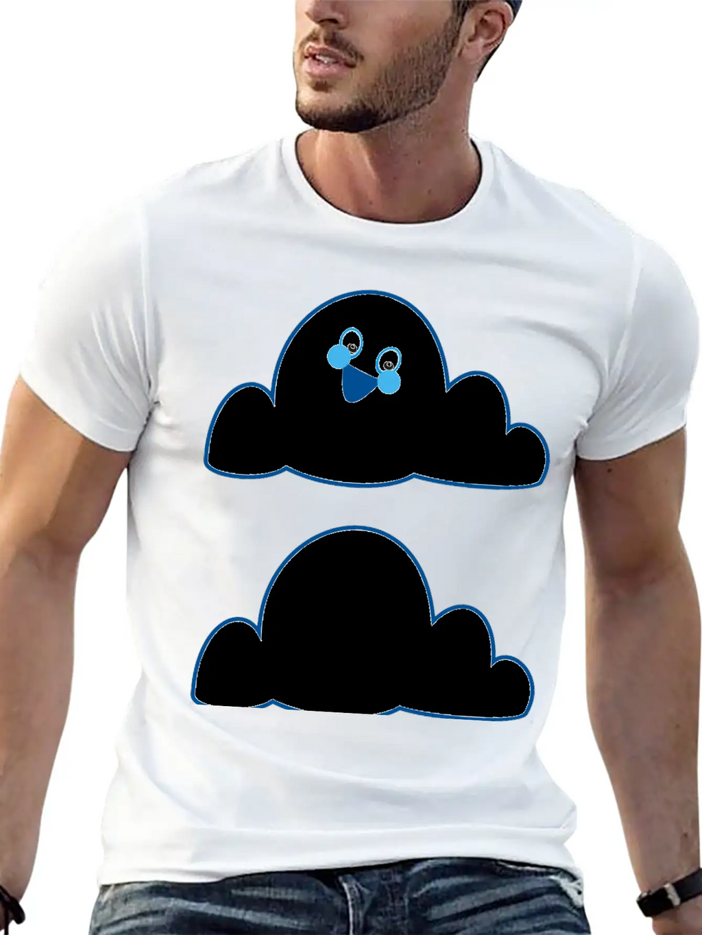 Anthropomorphic Cloud Breathable Graphic T-Shirt – Perfect For Casual Days