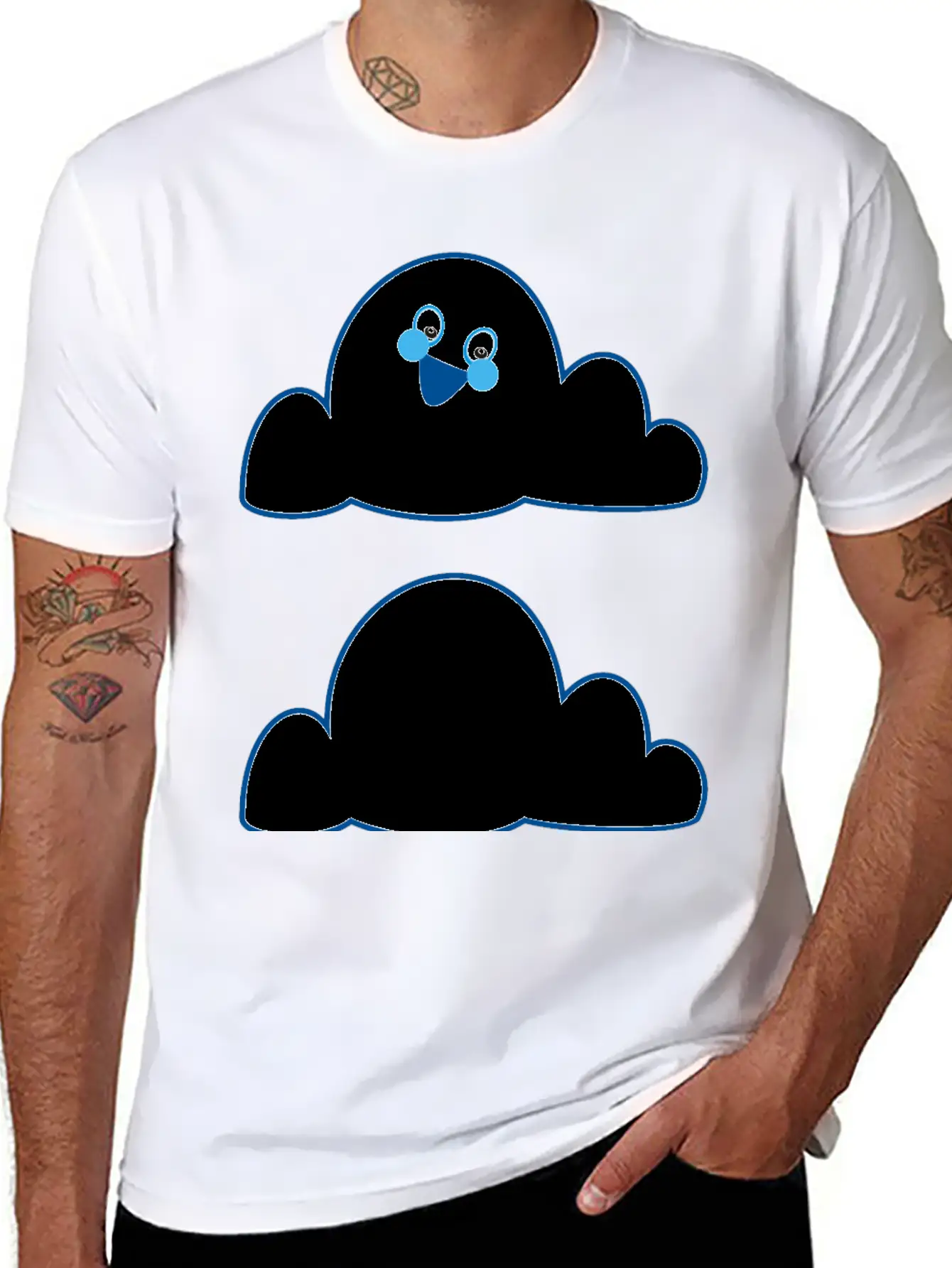 Anthropomorphic Cloud Breathable Graphic T-Shirt – Perfect For Casual Days
