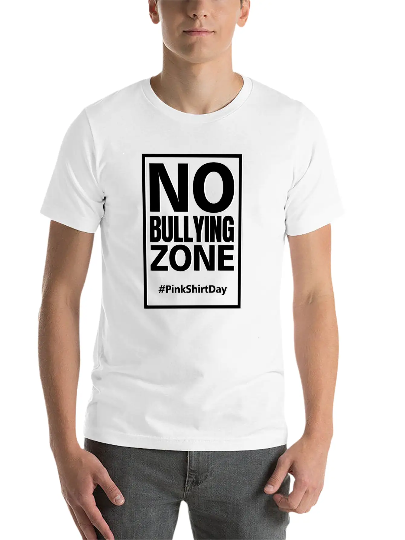 Anti Bullying Pink Shirt Day No Bullying Zone Shir Classic Fit Graphic Tee For Daily Comfort – Unisex Cotton Shirt