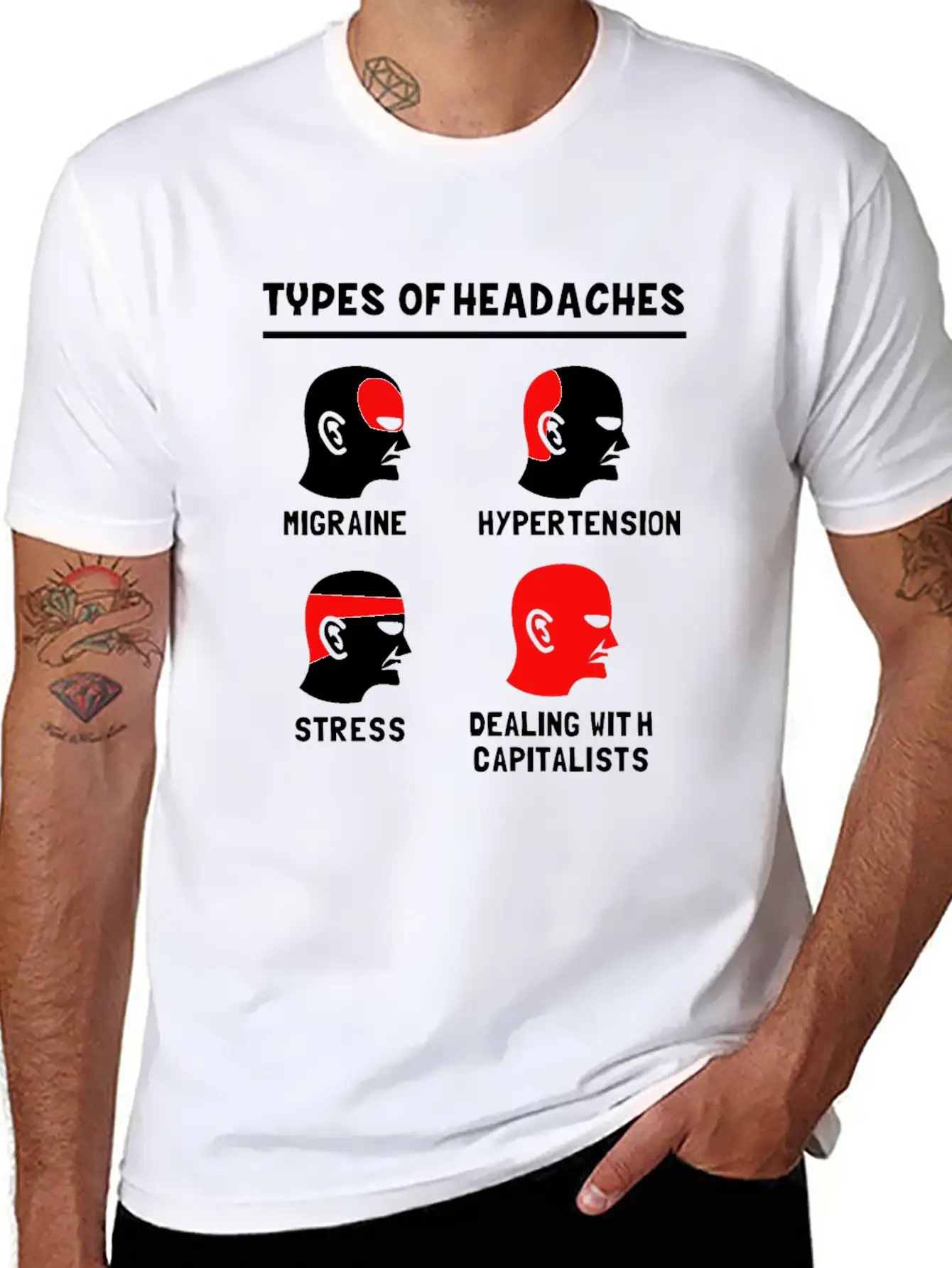 Anti Capitalism Funny Types Of Headache Capitalist Comfortable Minimalist Graphic Tee – Summer Style Essential