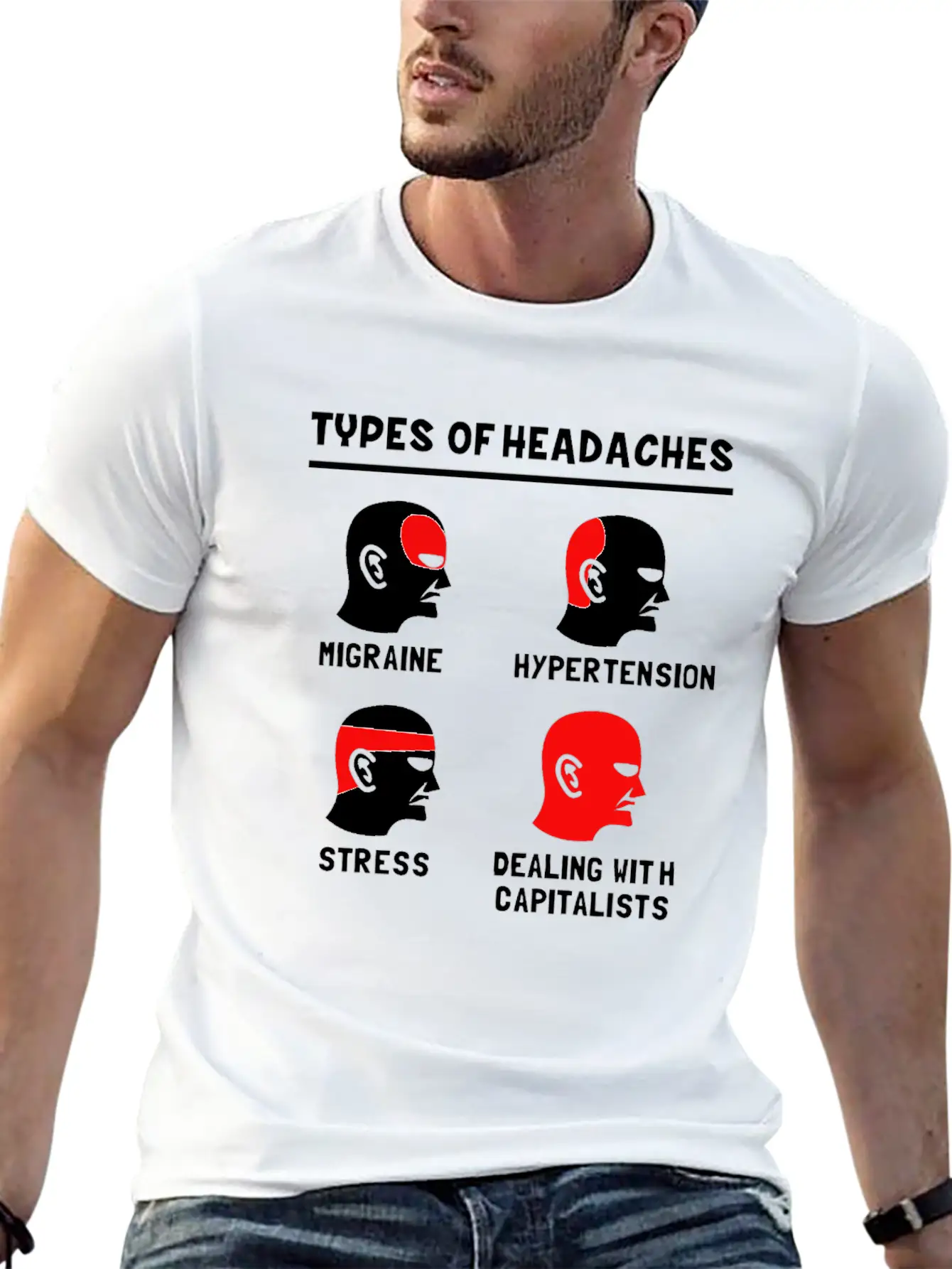 Anti Capitalism Funny Types Of Headache Capitalist Comfortable Minimalist Graphic Tee – Summer Style Essential