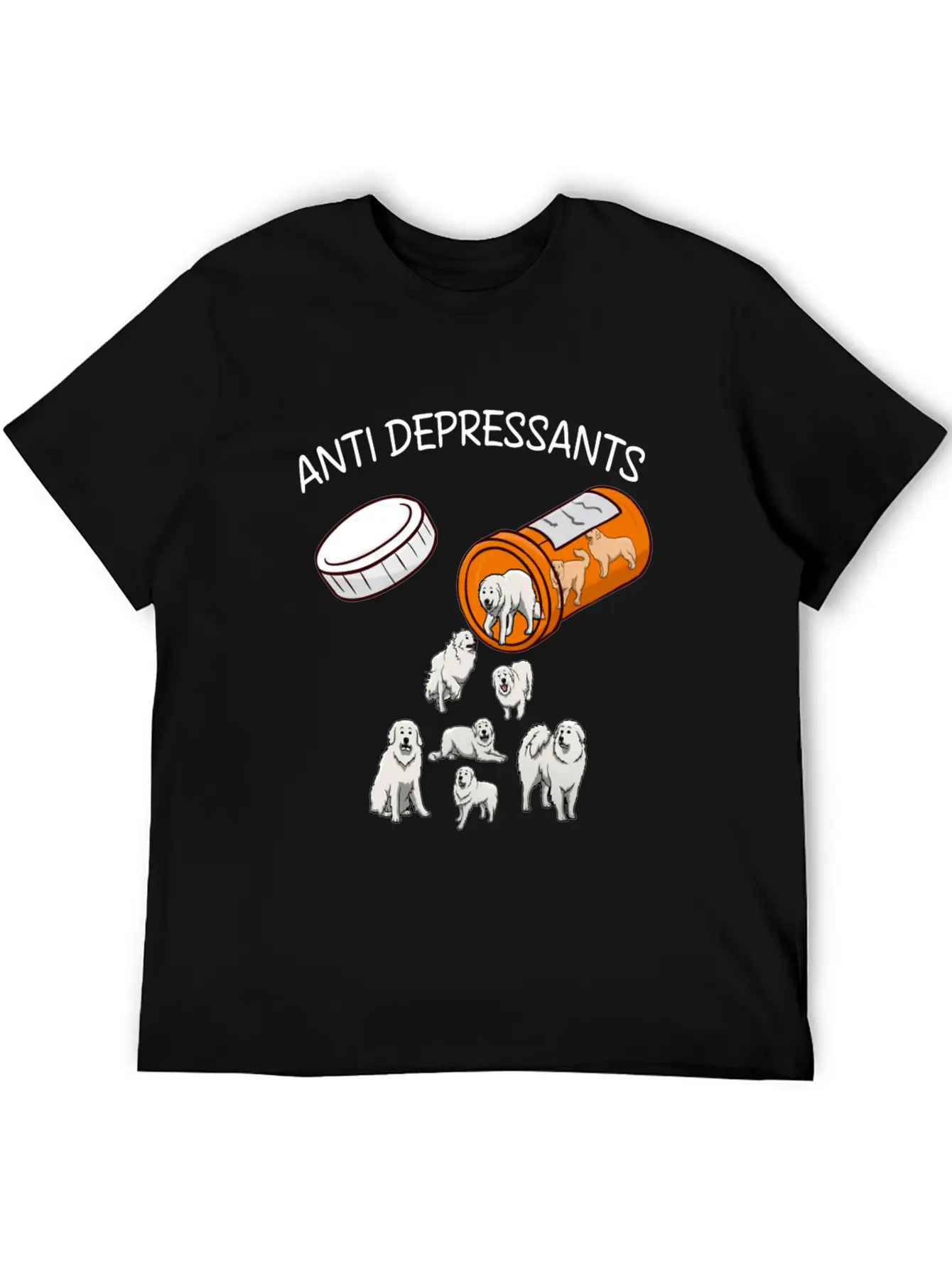 ANTI DEPRESSANTS GREAT PYRENEES Classic Fit Graphic Tee For Daily Comfort – Unisex Cotton Shirt