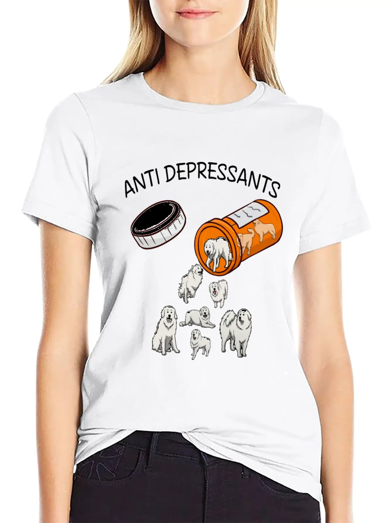 ANTI DEPRESSANTS GREAT PYRENEES Classic Fit Graphic Tee For Daily Comfort – Unisex Cotton Shirt