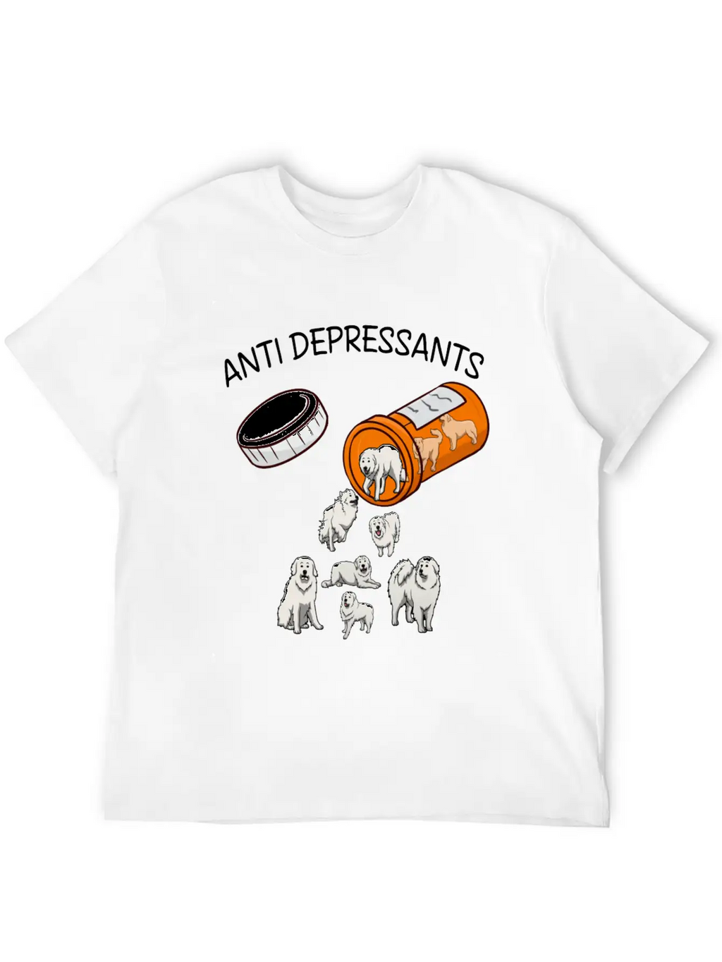 ANTI DEPRESSANTS GREAT PYRENEES Classic Fit Graphic Tee For Daily Comfort – Unisex Cotton Shirt