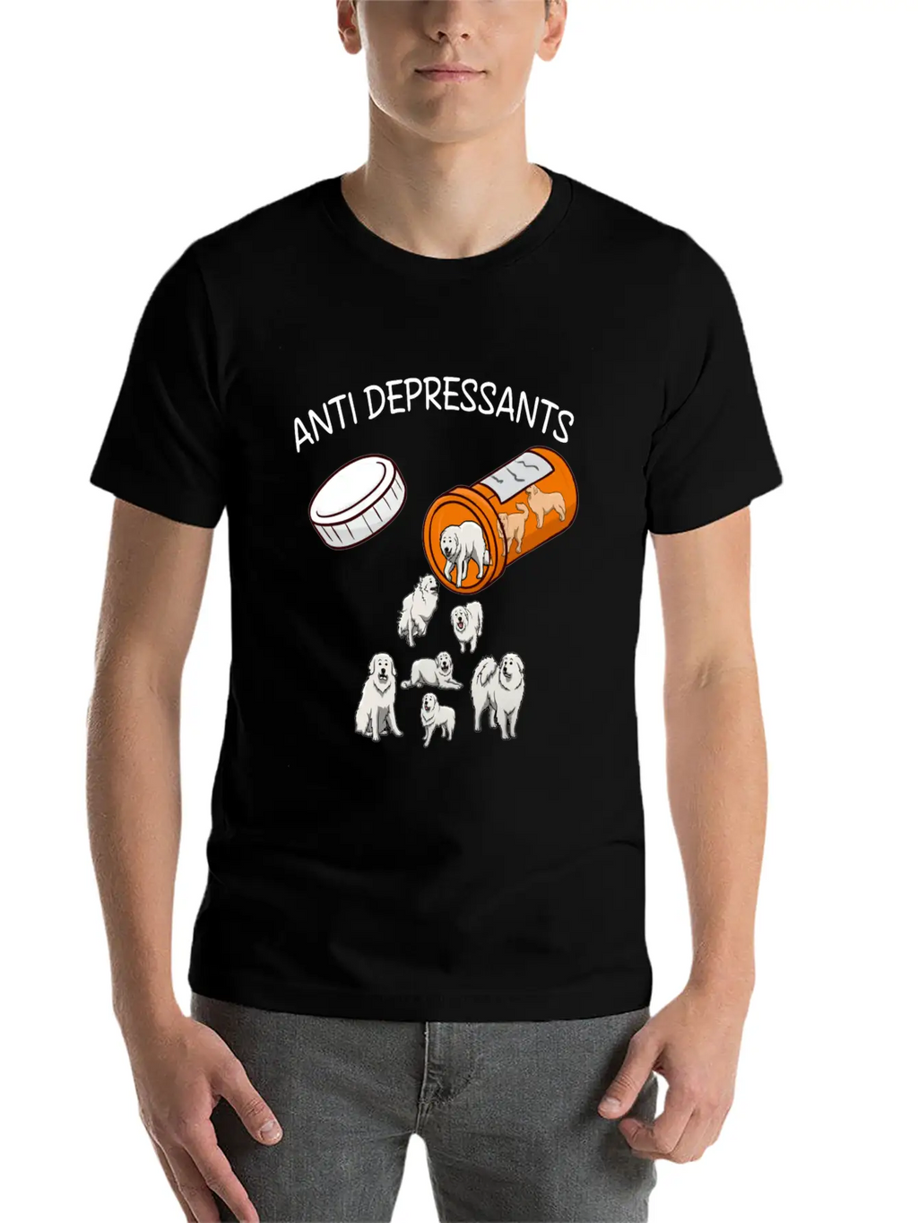 ANTI DEPRESSANTS GREAT PYRENEES Classic Fit Graphic Tee For Daily Comfort – Unisex Cotton Shirt