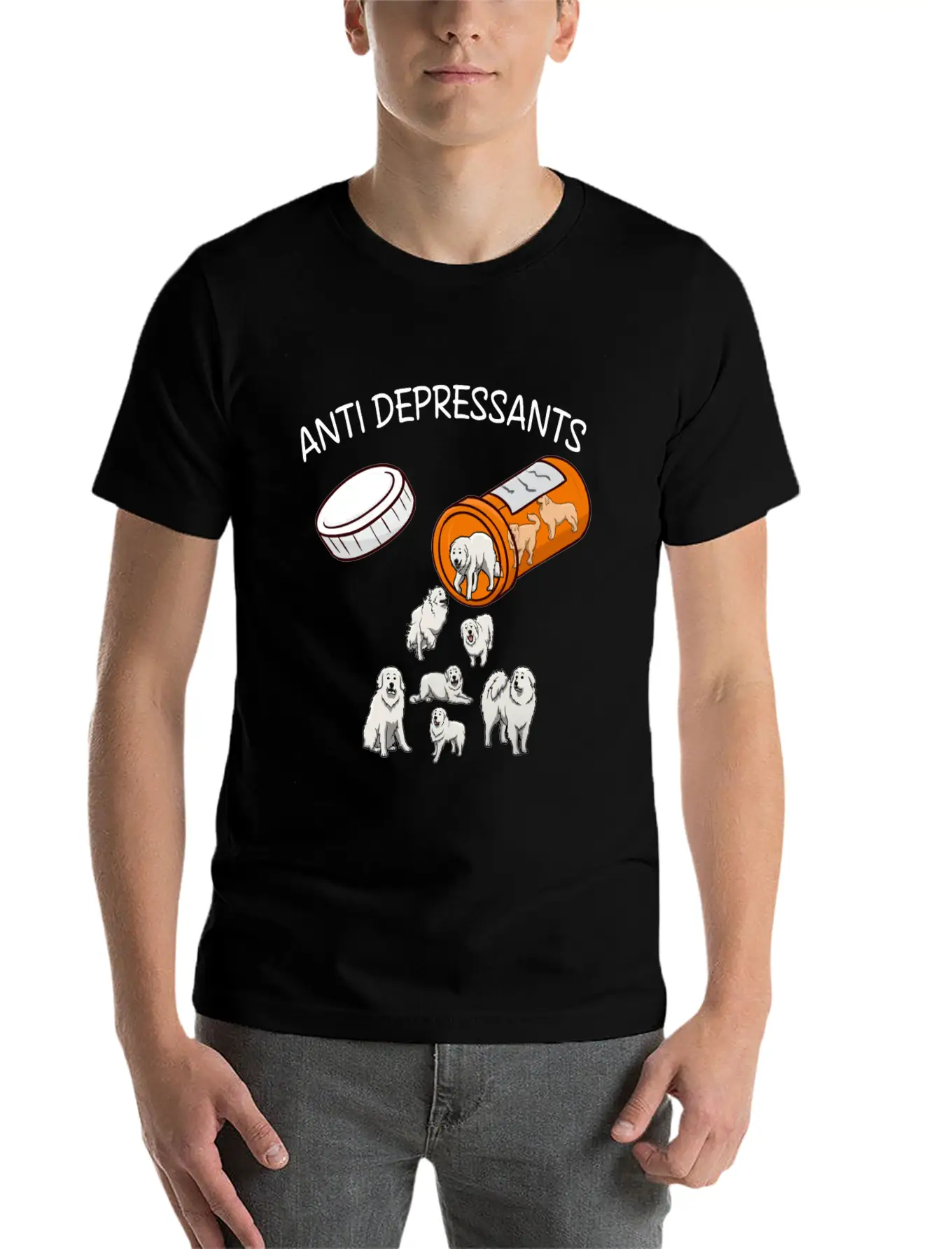 ANTI DEPRESSANTS GREAT PYRENEES Classic Fit Graphic Tee For Daily Comfort – Unisex Cotton Shirt