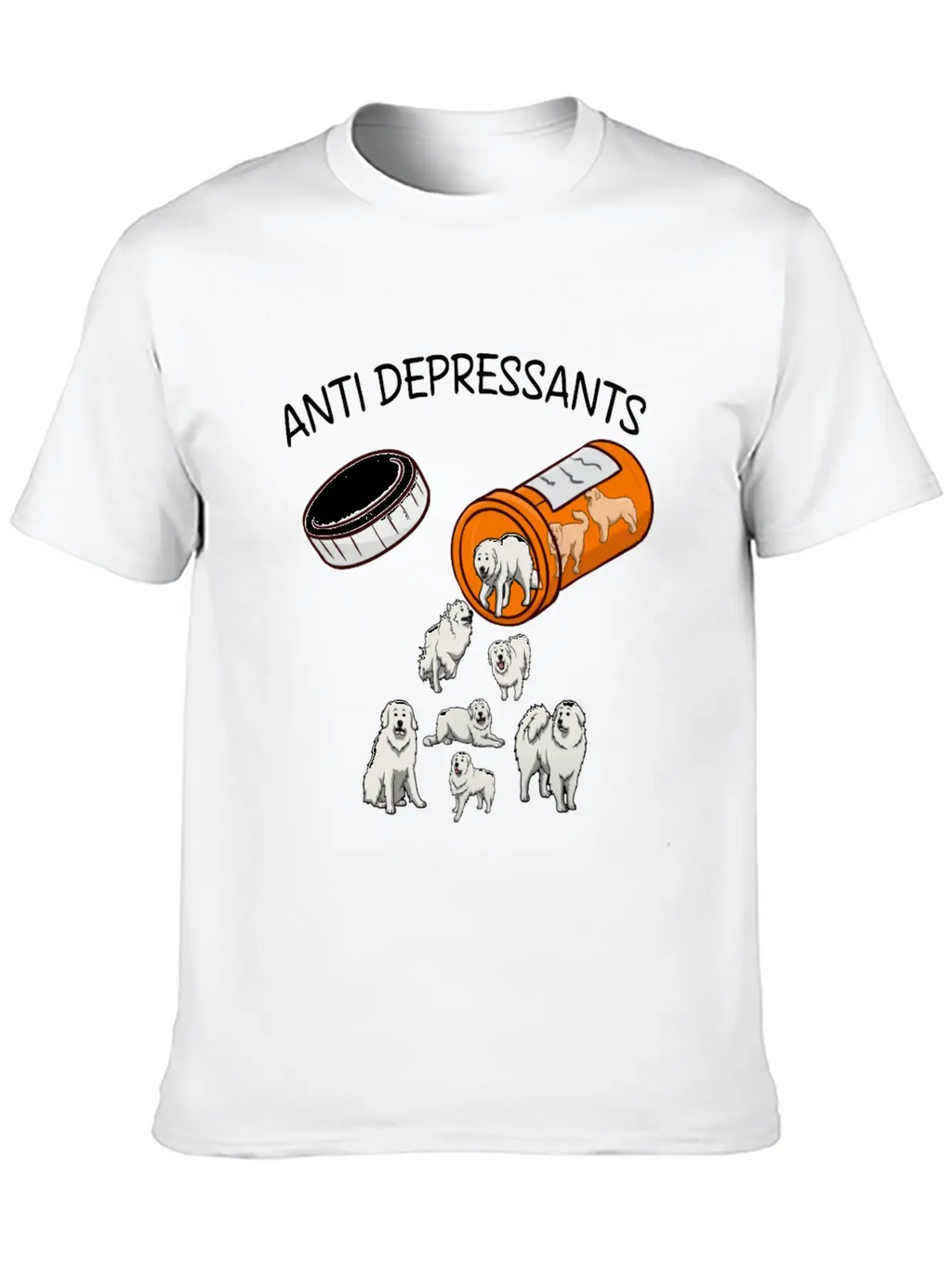 ANTI DEPRESSANTS GREAT PYRENEES Classic Fit Graphic Tee For Daily Comfort – Unisex Cotton Shirt