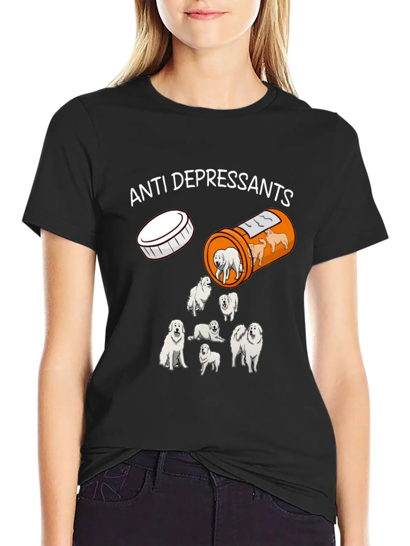 ANTI DEPRESSANTS GREAT PYRENEES Lightweight Cotton T-Shirt – Daily Comfort Graphic Shirt
