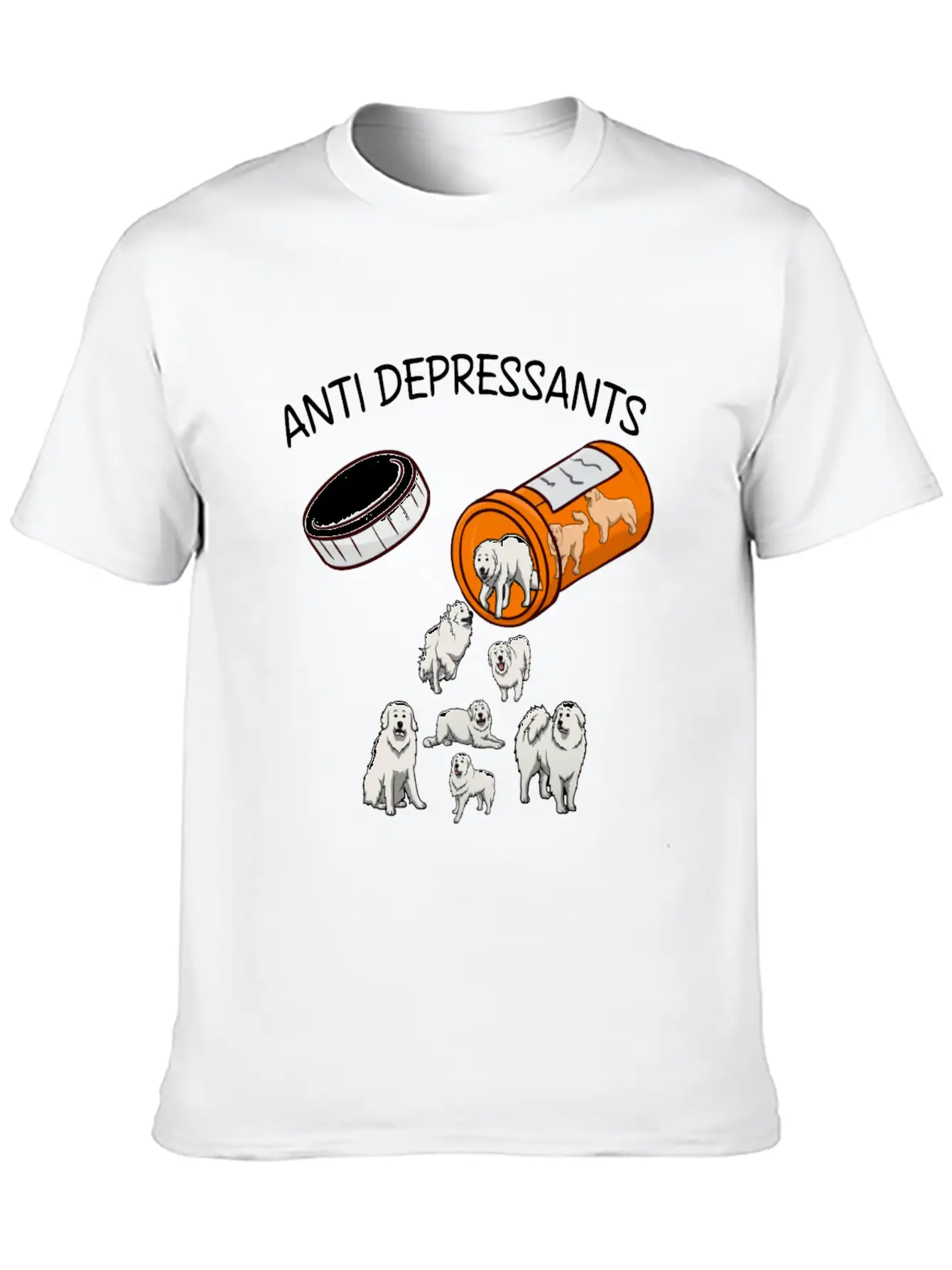 ANTI DEPRESSANTS GREAT PYRENEES Lightweight Cotton T-Shirt – Daily Comfort Graphic Shirt
