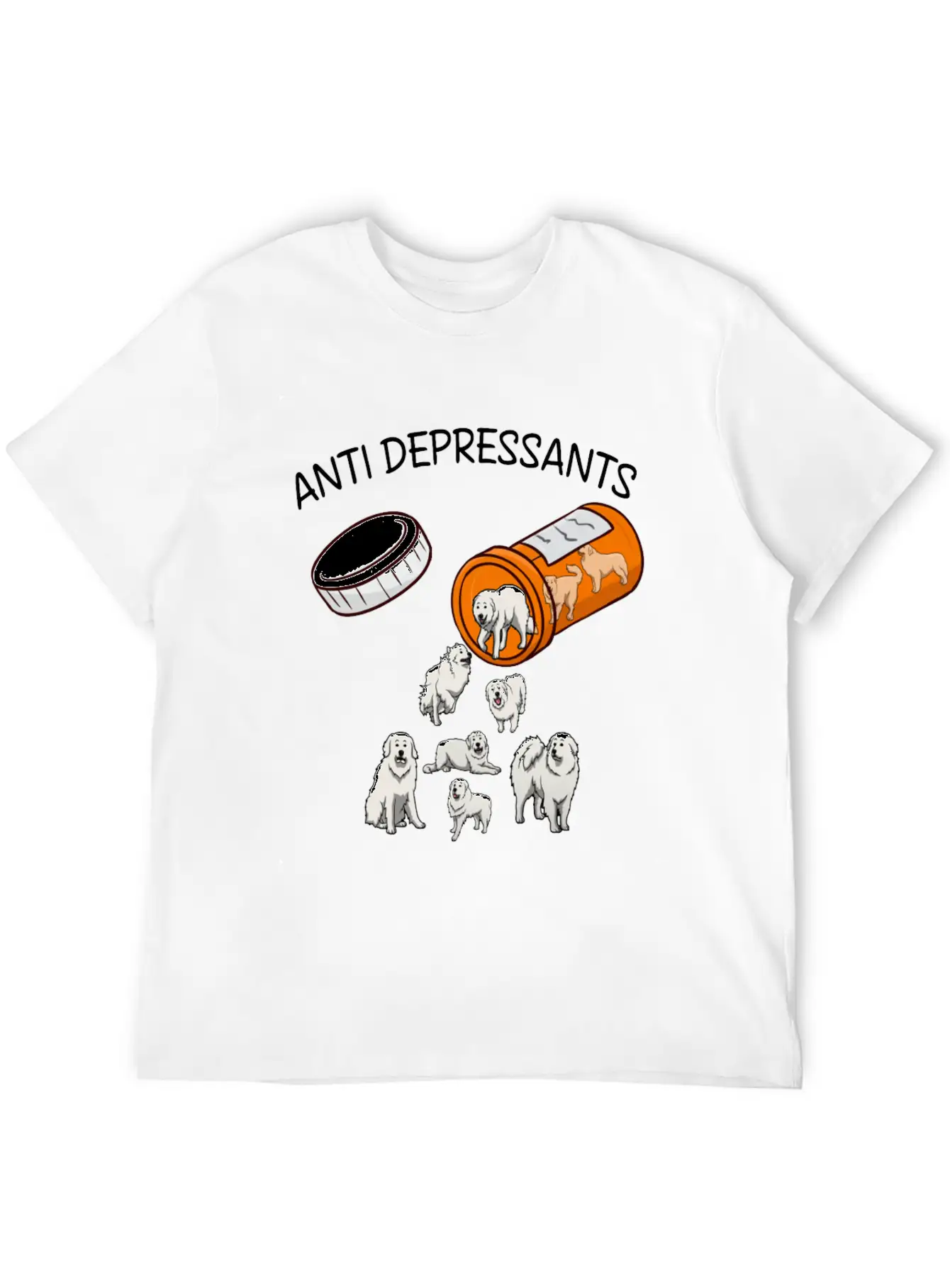 ANTI DEPRESSANTS GREAT PYRENEES Lightweight Cotton T-Shirt – Daily Comfort Graphic Shirt