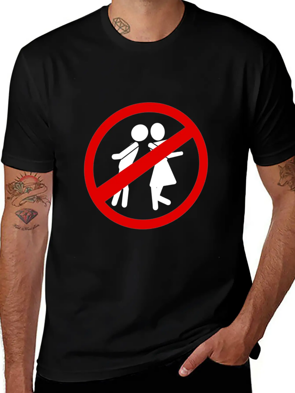 Anti Valentine Kissing Is Not Allowed Simple Everyday Graphic Tee – Lightweight Summer Wear
