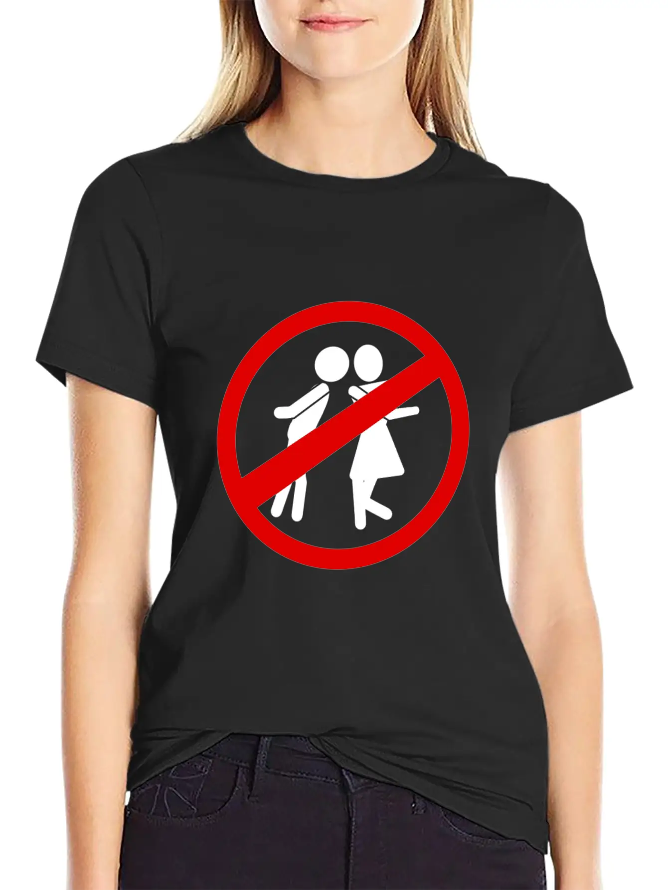 Anti Valentine Kissing Is Not Allowed Simple Everyday Graphic Tee – Lightweight Summer Wear