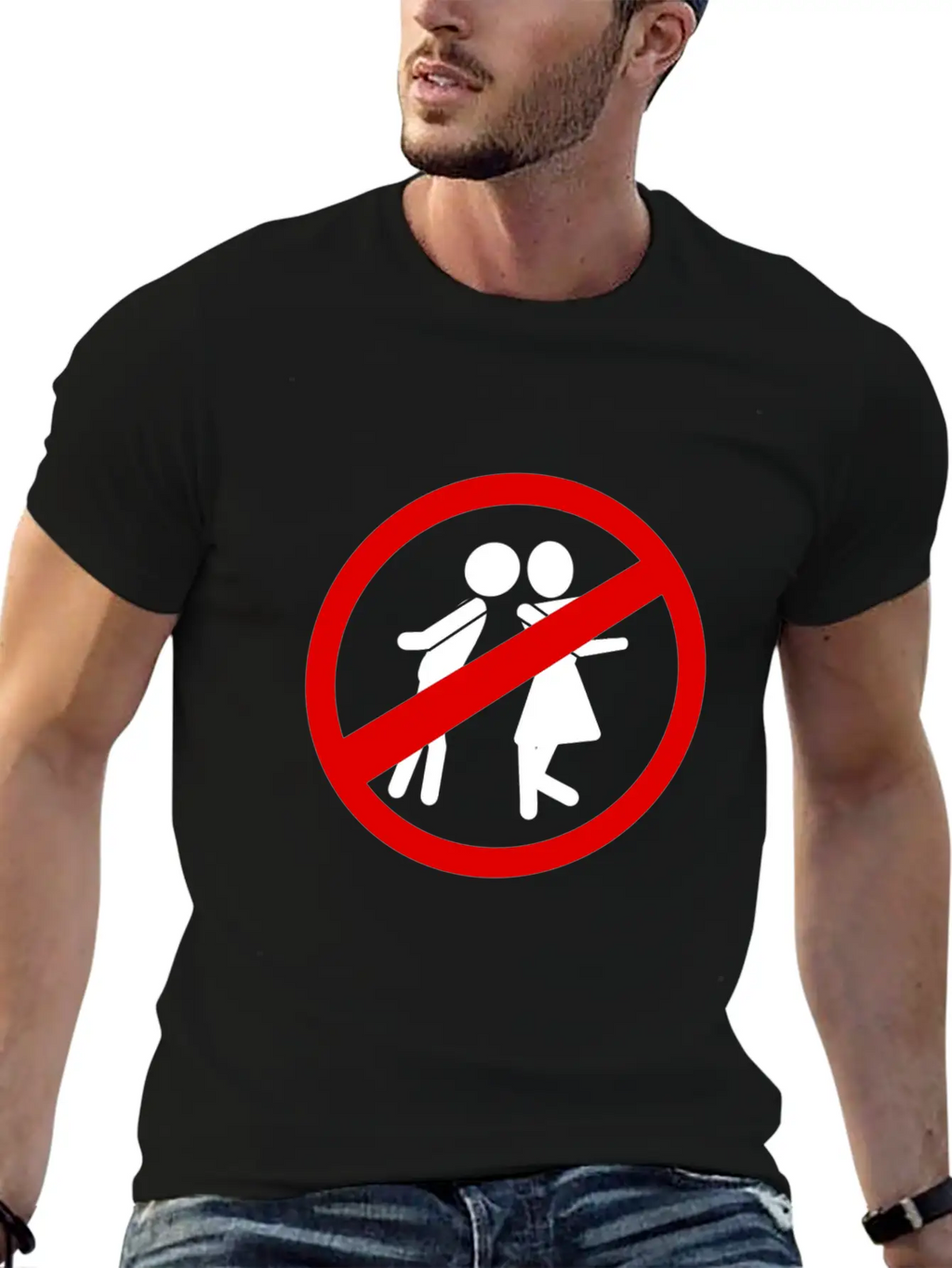 Anti Valentine Kissing Is Not Allowed Simple Everyday Graphic Tee – Lightweight Summer Wear