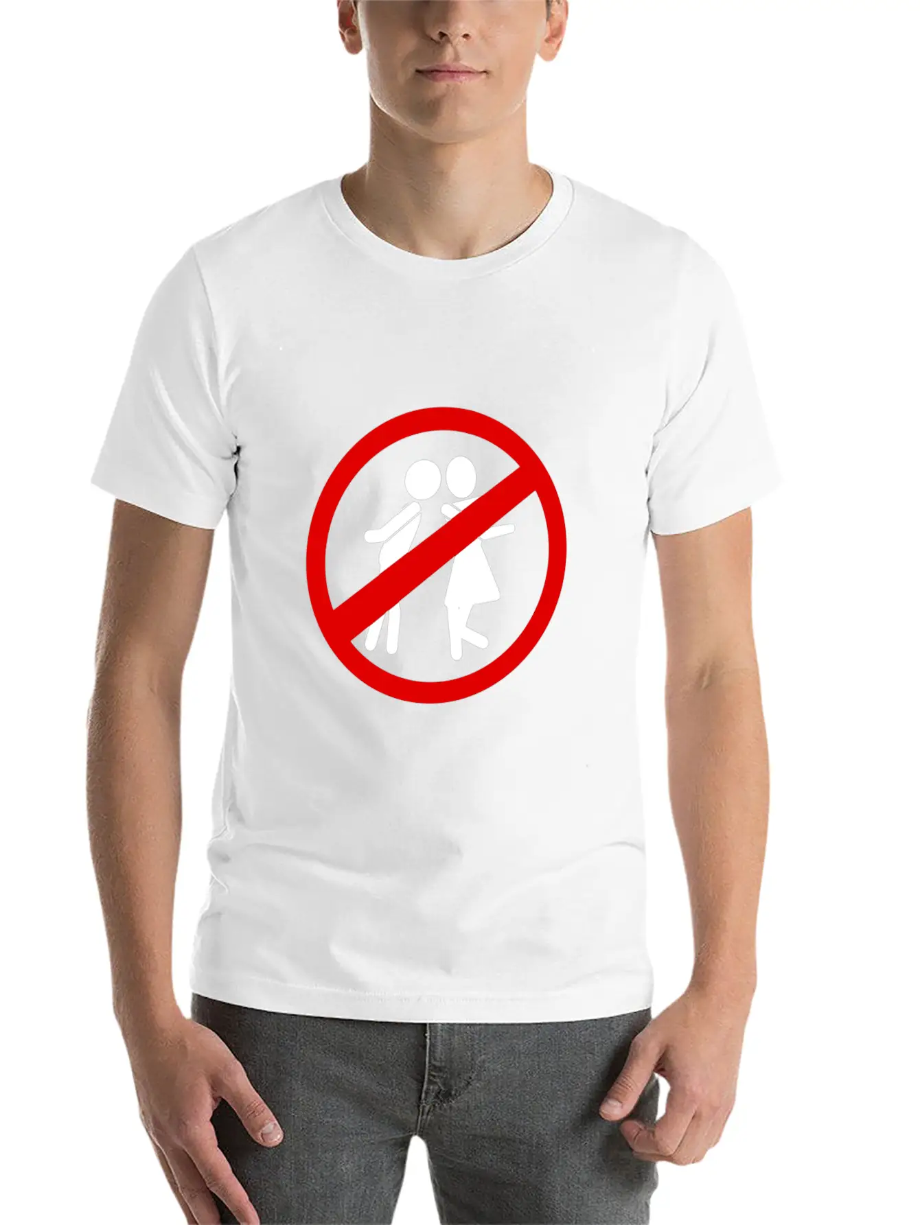 Anti Valentine Kissing Is Not Allowed Simple Everyday Graphic Tee – Lightweight Summer Wear