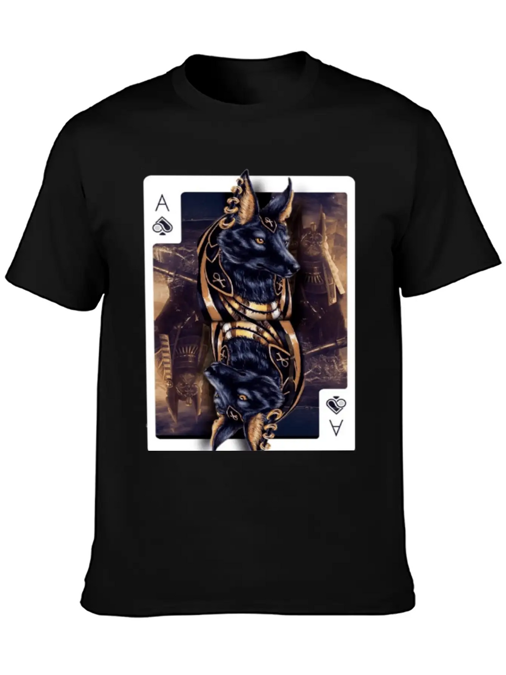 Anubis Egyptian God Of The Afterlife Classic Crew Neck Graphic Tee – Everyday Minimal Look