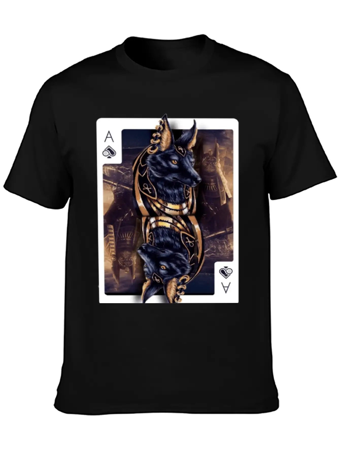 Anubis Egyptian God Of The Afterlife Classic Crew Neck Graphic Tee – Everyday Minimal Look