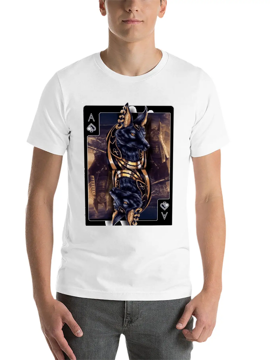 Anubis Egyptian God Of The Afterlife Classic Crew Neck Graphic Tee – Everyday Minimal Look