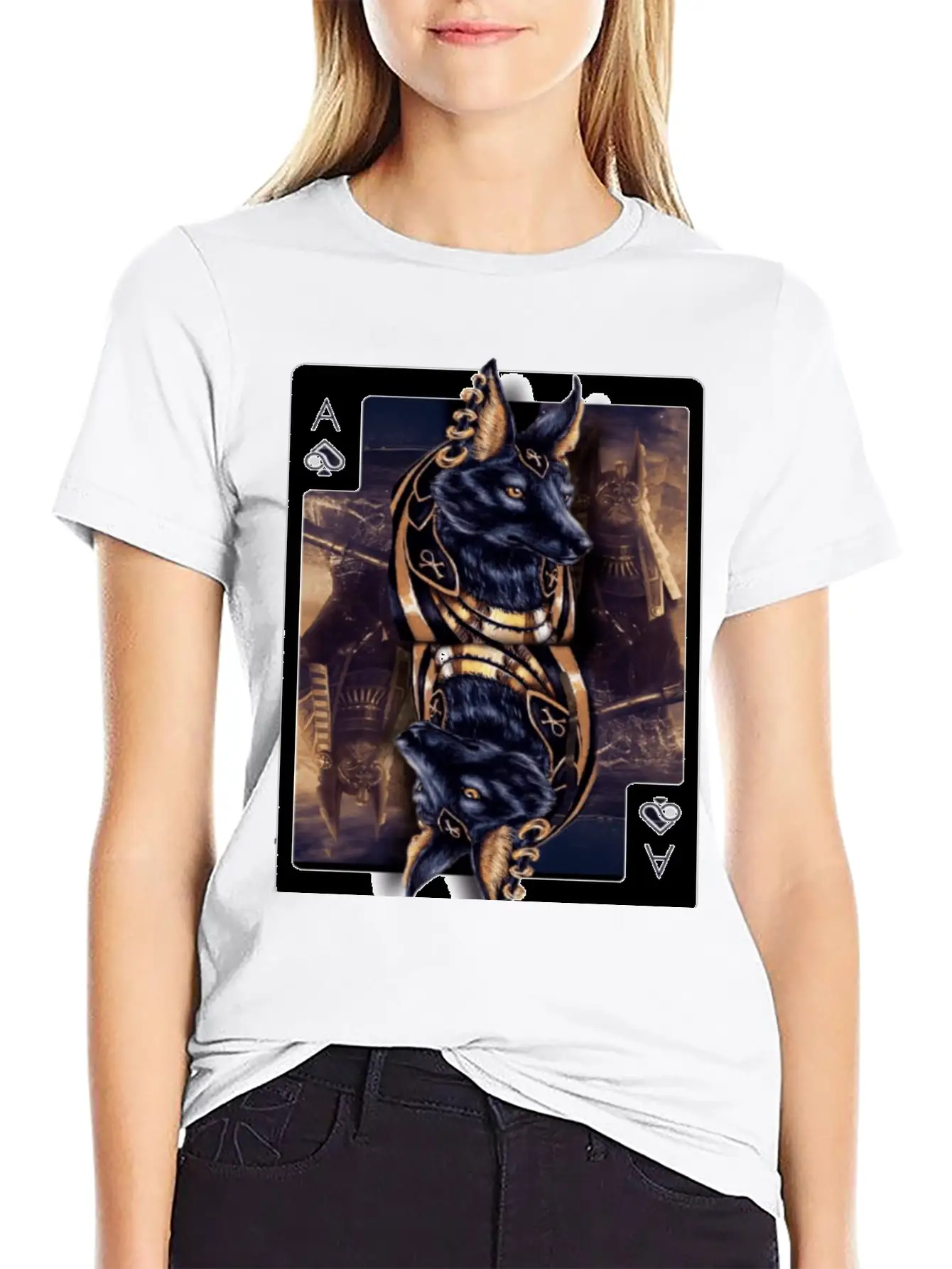 Anubis Egyptian God Of The Afterlife Classic Crew Neck Graphic Tee – Everyday Minimal Look