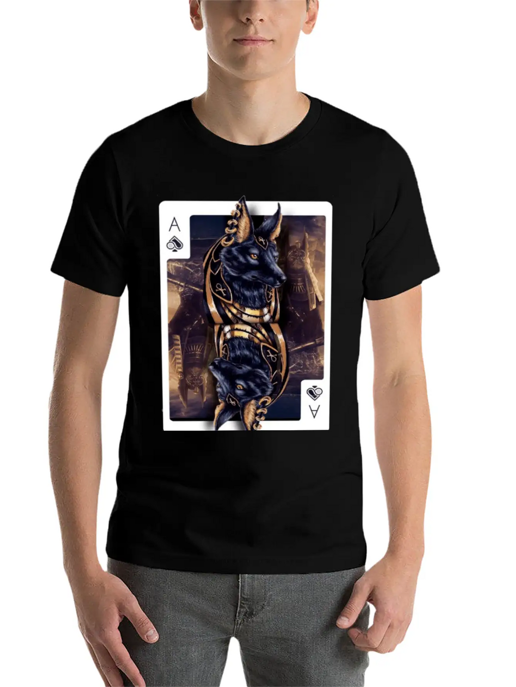 Anubis Egyptian God Of The Afterlife Classic Crew Neck Graphic Tee – Everyday Minimal Look