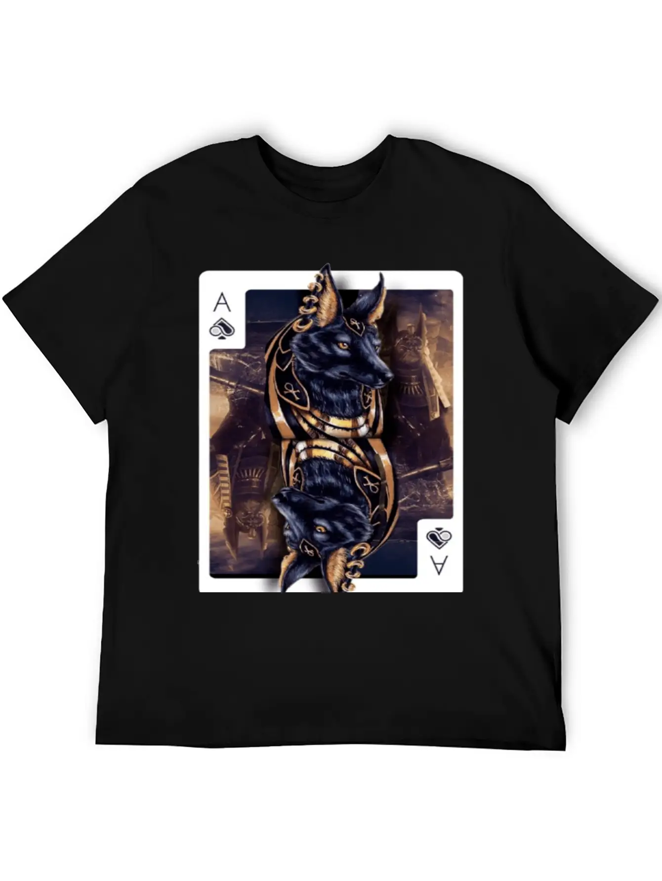 Anubis Egyptian God Of The Afterlife Classic Crew Neck Graphic Tee – Everyday Minimal Look