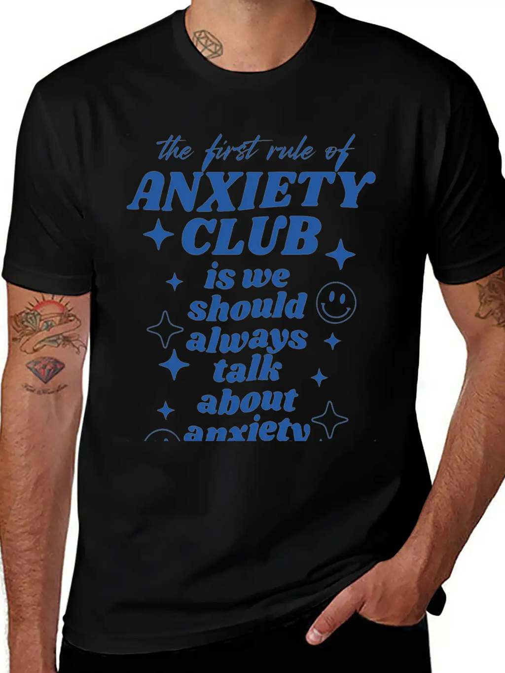 Anxiety Club Classic Crew Neck Graphic Tee – Everyday Minimal Look