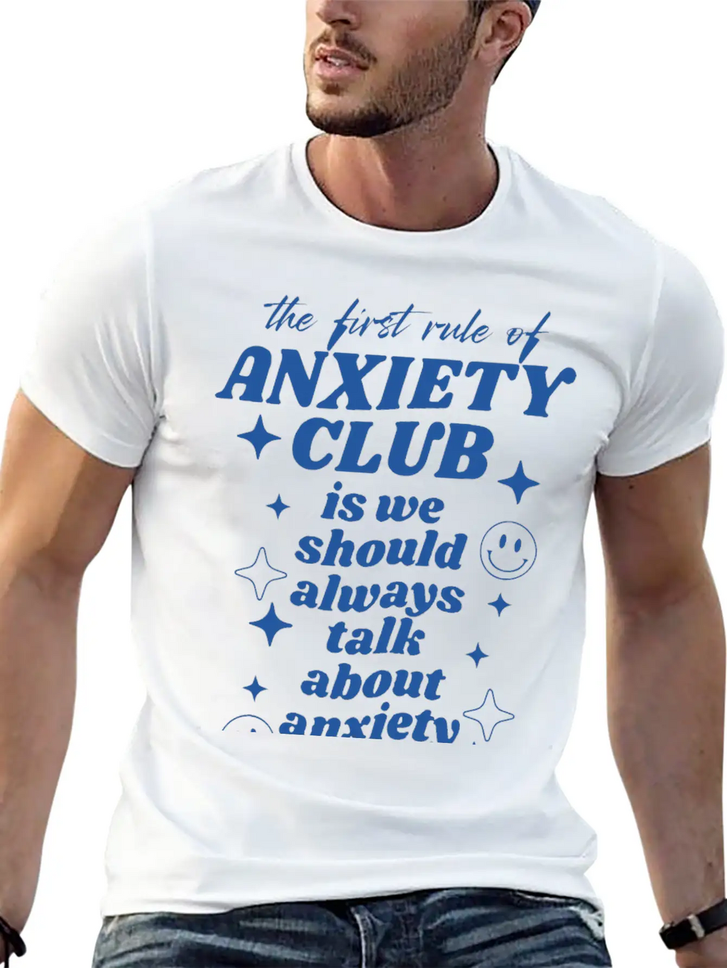 Anxiety Club Classic Crew Neck Graphic Tee – Everyday Minimal Look
