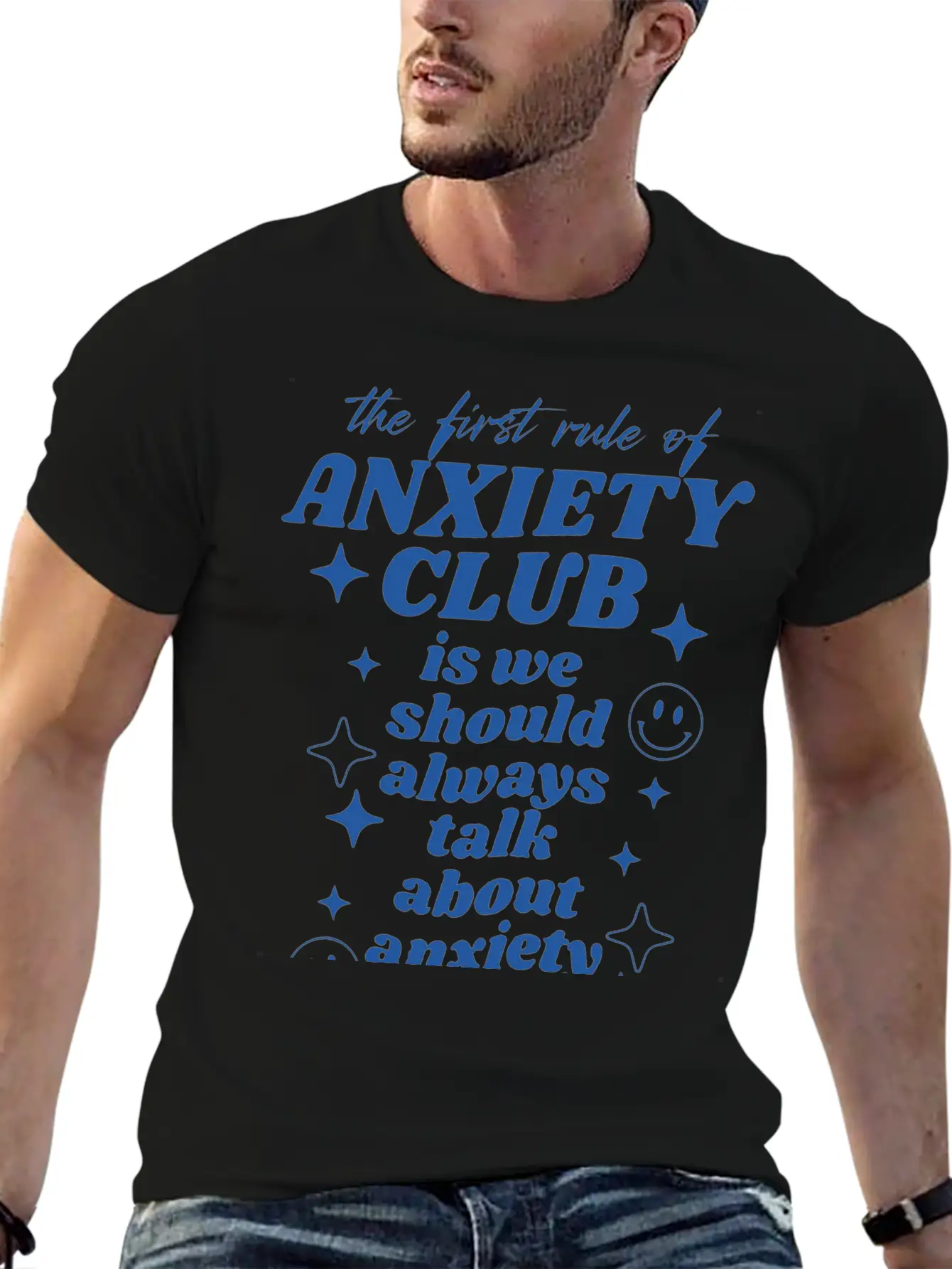 Anxiety Club Classic Crew Neck Graphic Tee – Everyday Minimal Look
