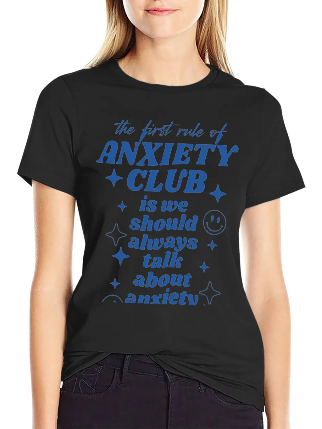 Anxiety Club Classic Crew Neck Graphic Tee – Everyday Minimal Look