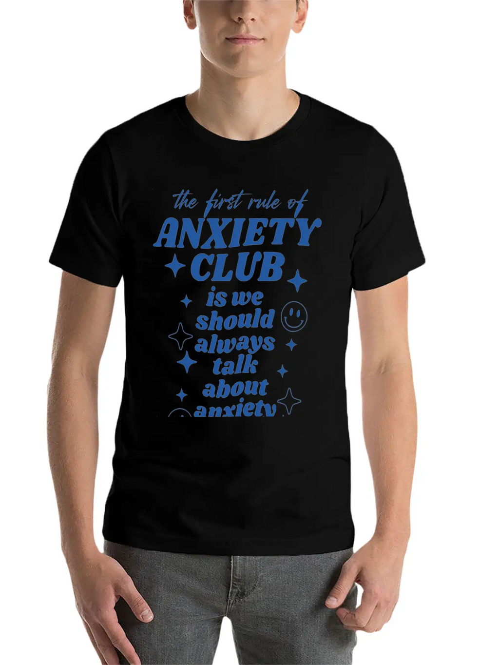Anxiety Club Classic Crew Neck Graphic Tee – Everyday Minimal Look