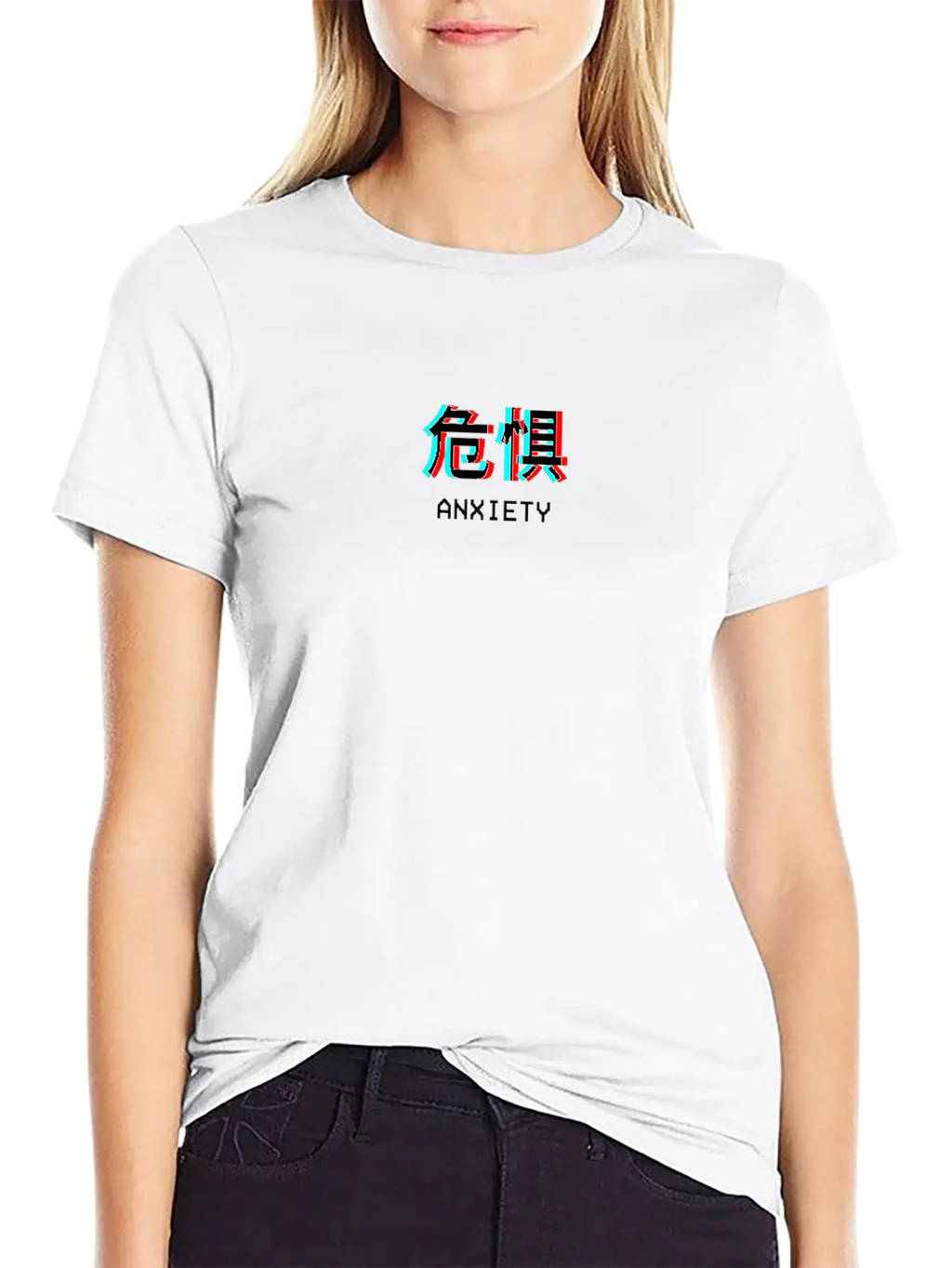 Anxiety Japanese Vaporwave Aesthetic Gift Classic Crew Neck Graphic Tee – Everyday Minimal Look