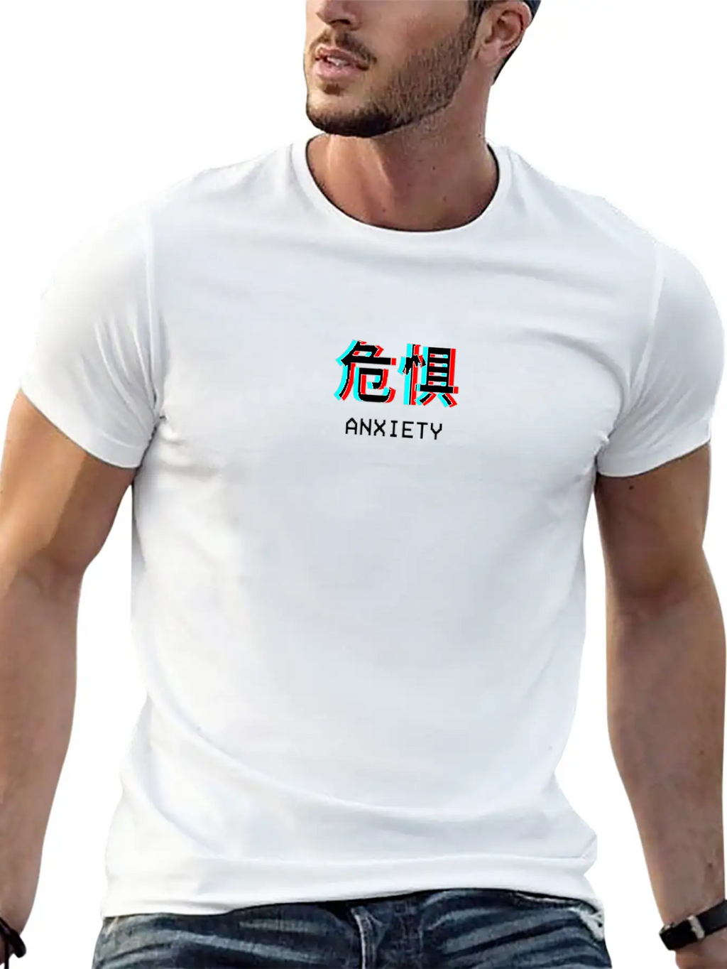 Anxiety Japanese Vaporwave Aesthetic Gift Classic Crew Neck Graphic Tee – Everyday Minimal Look