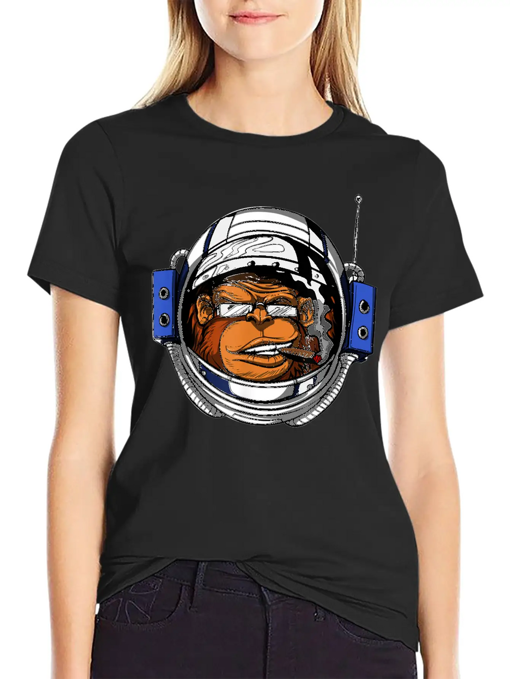Ape Chimp Monkey Astronaut Space Cosmic Galaxy Basic Graphic T-Shirt – Daily Comfort In Soft Cotton