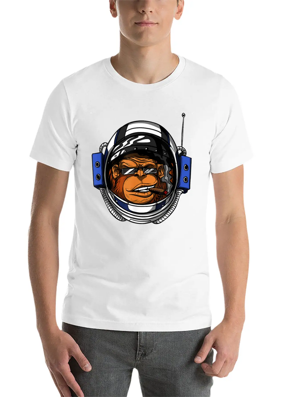 Ape Chimp Monkey Astronaut Space Cosmic Galaxy Basic Graphic T-Shirt – Daily Comfort In Soft Cotton