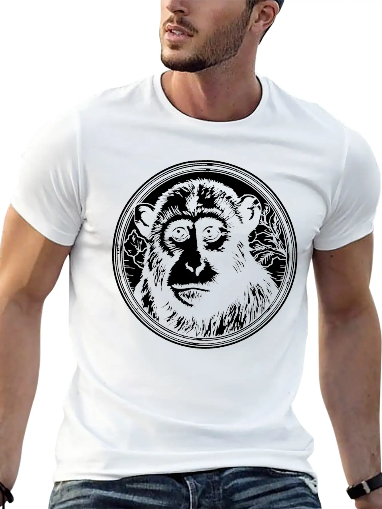 Ape Face Apes Apelike Jungle Primate Breathable Soft Cotton T-Shirt – Timeless Casual Look