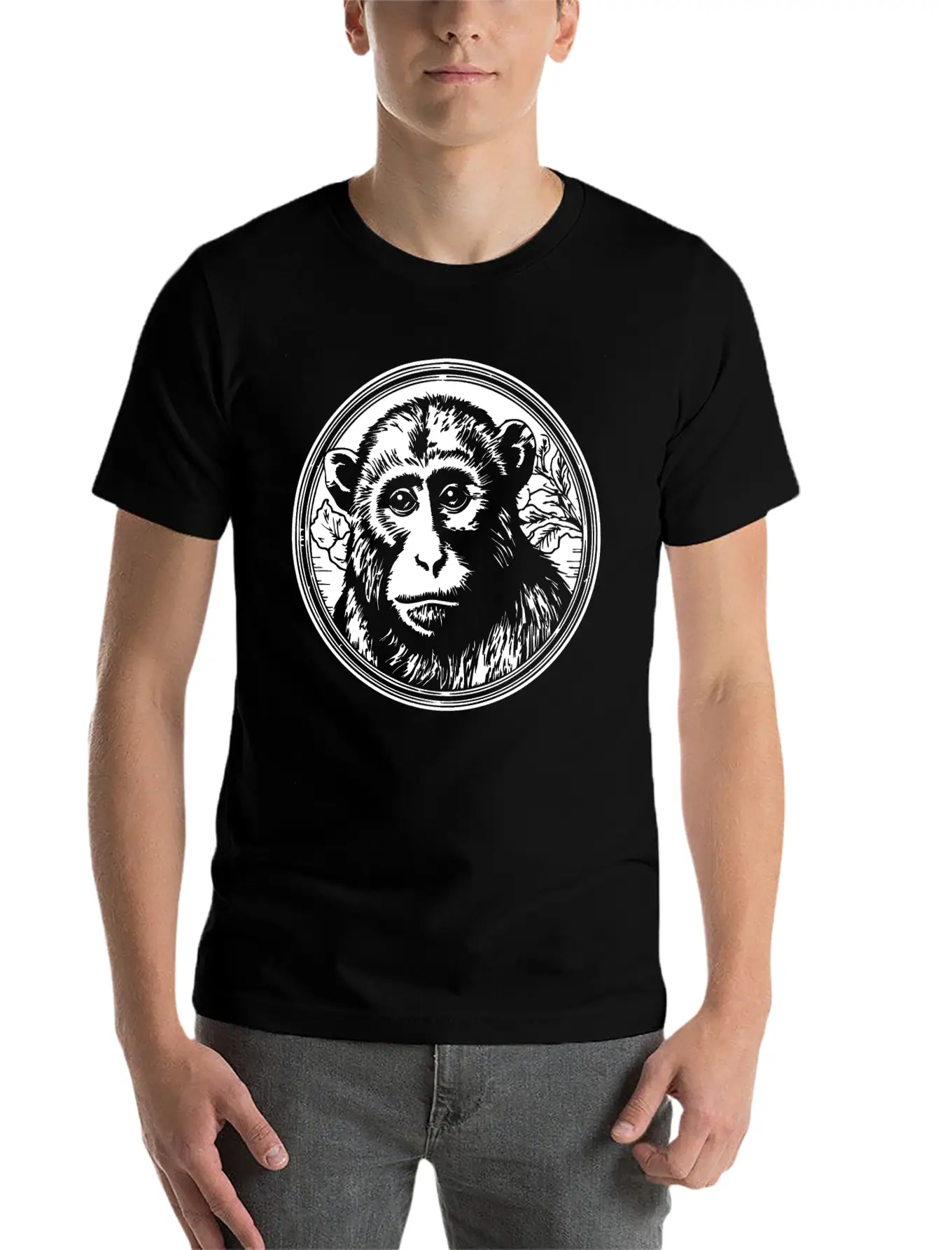 Ape Face Apes Apelike Jungle Primate Breathable Soft Cotton T-Shirt – Timeless Casual Look