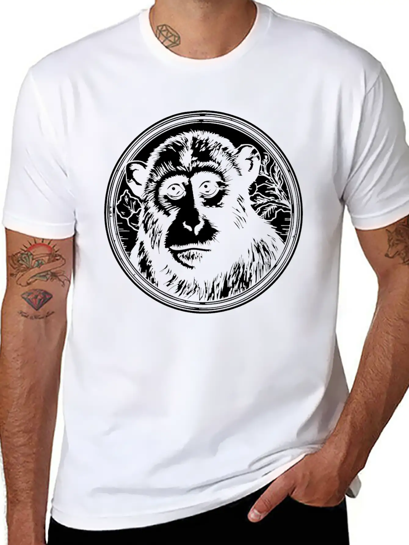 Ape Face Apes Apelike Jungle Primate Breathable Soft Cotton T-Shirt – Timeless Casual Look