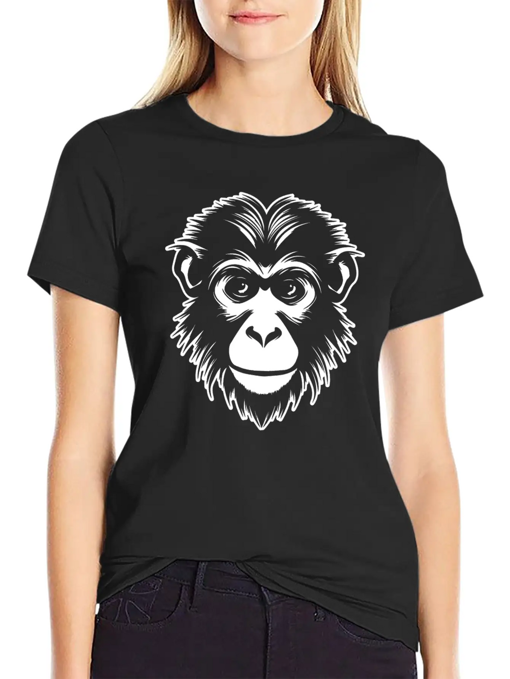 Ape Face Apes Apelike Jungle Primate Simple Everyday Graphic Tee – Lightweight Summer Wear