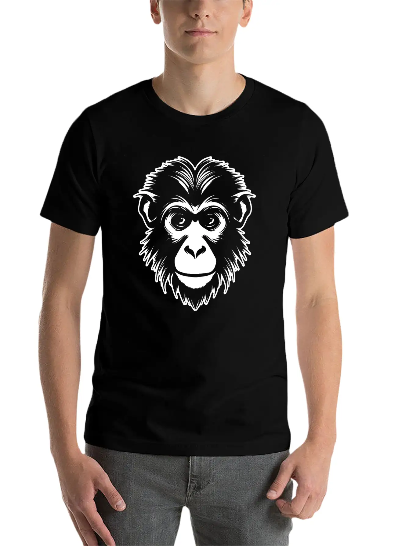 Ape Face Apes Apelike Jungle Primate Simple Everyday Graphic Tee – Lightweight Summer Wear