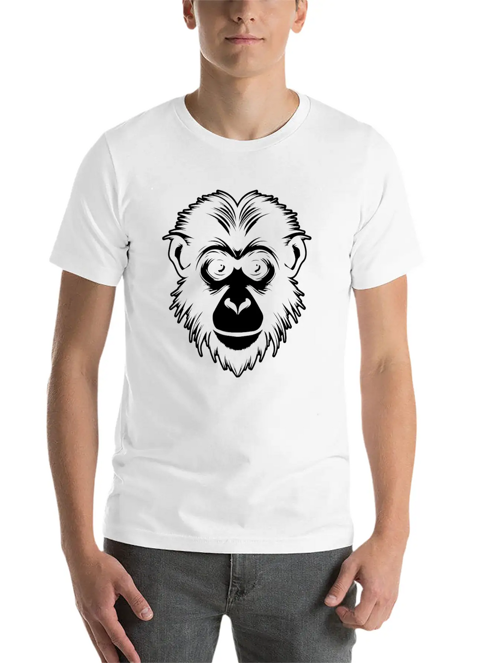 Ape Face Apes Apelike Jungle Primate Simple Everyday Graphic Tee – Lightweight Summer Wear
