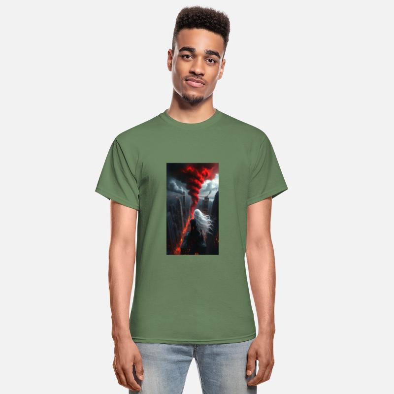 Apocalyptic Angel Over Burning City