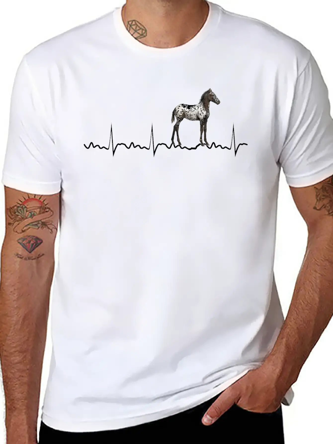 Appaloosa Heartbeat Appaloosa Horse Riding Comfortable Minimalist Graphic Tee – Summer Style Essential