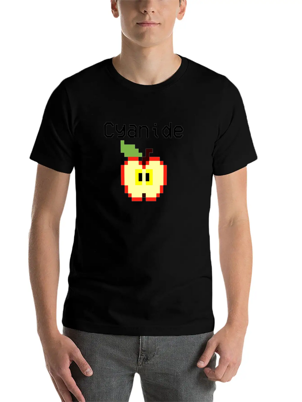Apple Design. Sarcastic Text Classic Crew Neck Graphic Tee – Everyday Minimal Look