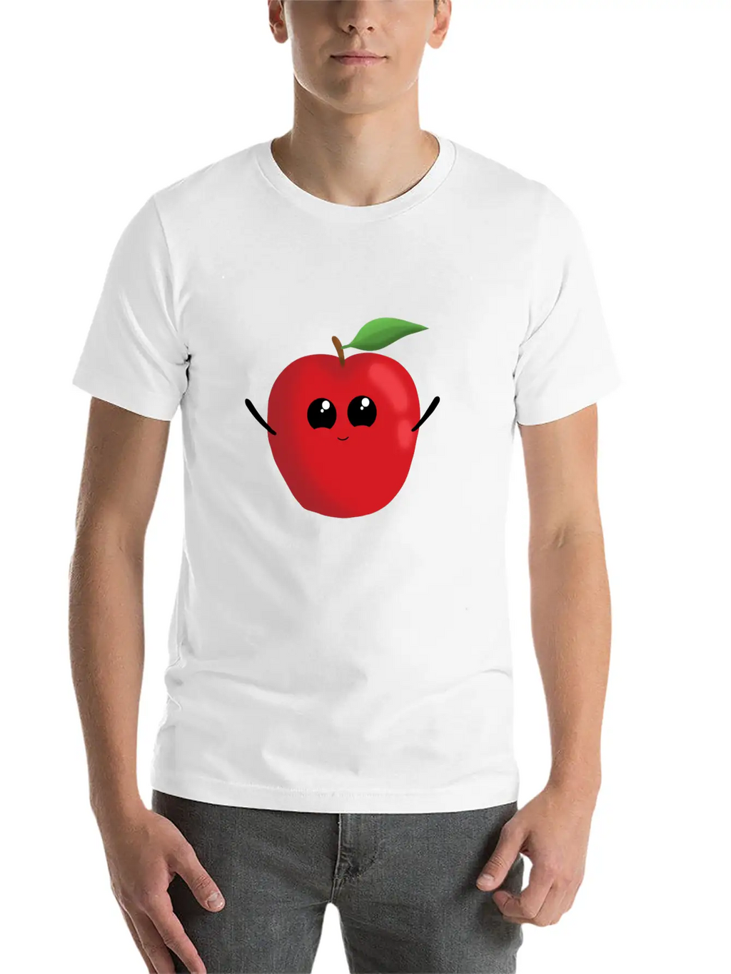 Apple Fruit Vegetarian Vegan Apples Sweet Classic Crew Neck Graphic Tee – Everyday Minimal Look