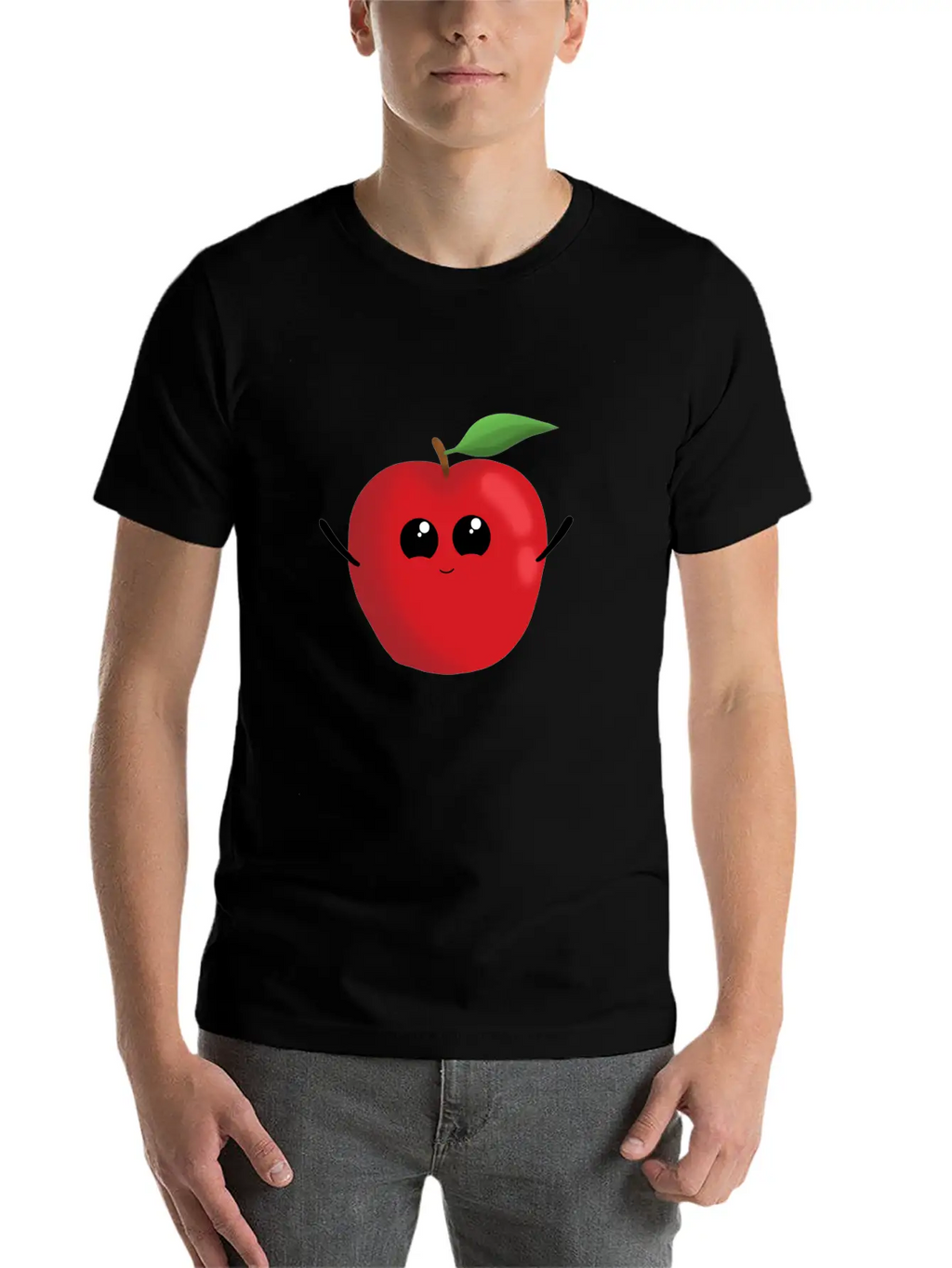 Apple Fruit Vegetarian Vegan Apples Sweet Classic Crew Neck Graphic Tee – Everyday Minimal Look