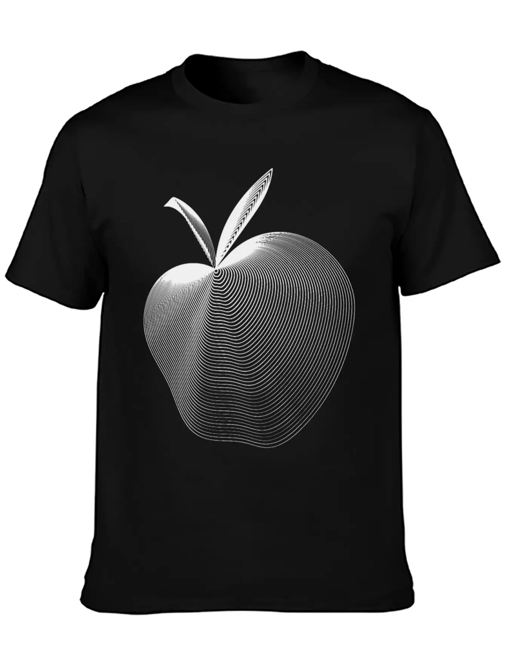 Apple Line Art Timeless Short Sleeve Tee – Comfy And Minimalist Design