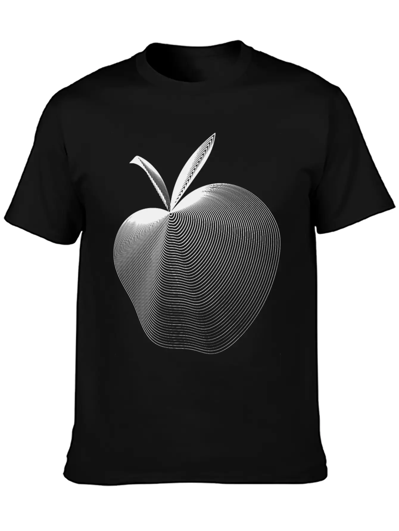 Apple Line Art Timeless Short Sleeve Tee – Comfy And Minimalist Design