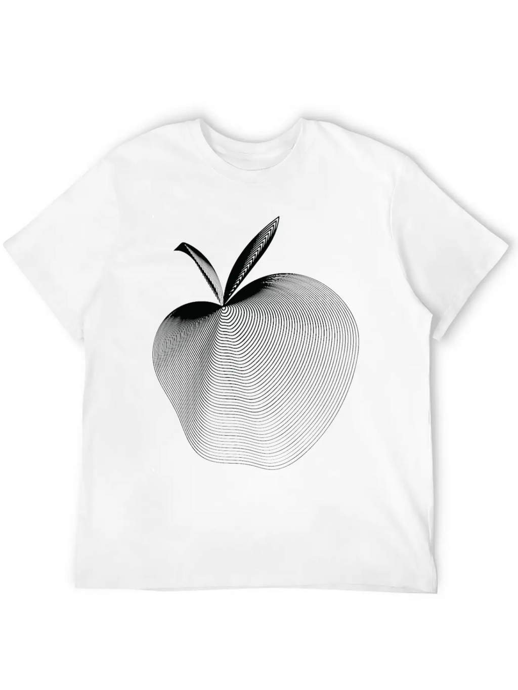 Apple Line Art Timeless Short Sleeve Tee – Comfy And Minimalist Design