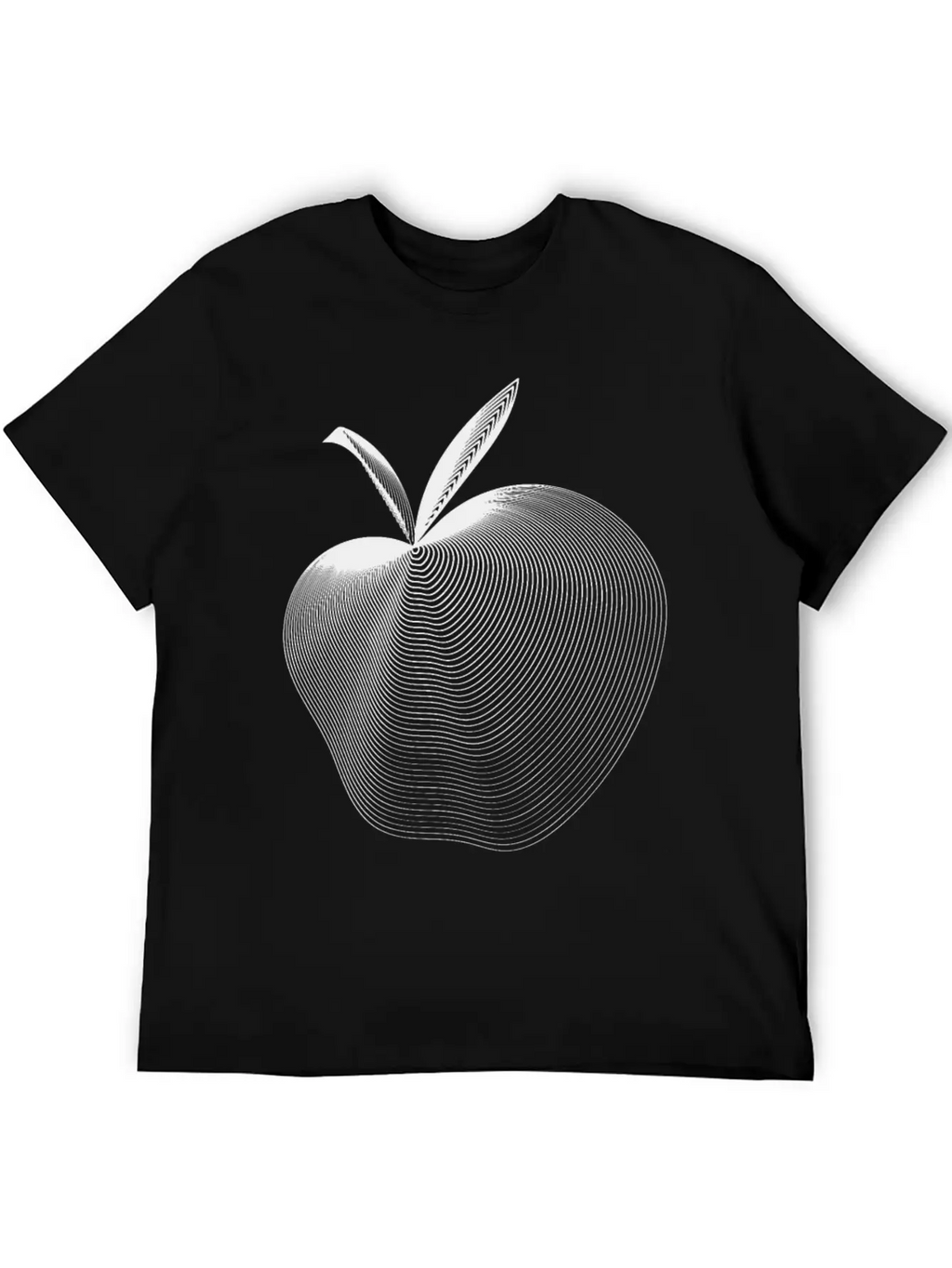 Apple Line Art Timeless Short Sleeve Tee – Comfy And Minimalist Design